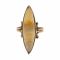 Victorian 10k Navette Shaped Moss Agate Ring | Montana Agate | Yellow Gold
