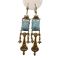 Vintage Czech Turquoise Matrix Glass Drop Earrings  | Victorian Style Czech Imitation Turquoise Glass Dangle Earrings