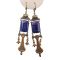 Vintage Goldfleck Cobalt Blue Glass Drop Earrings  | Victorian Style Imitation Glass Lapis Dangle Earrings