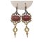 Vintage Carnelian Scroll Designed Drop Earrings  | Victorian Style Dangle Earrings