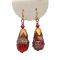Red Venetian Wedding Cake Bead and Crystal Earrings | Dangle | Vintage Style
