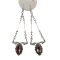 Vintage Pink Givre Glass Drop Earrings  | Antique Style Pink Givre Glass Dangle Earrings