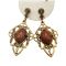 Vintage Goldstone Glass Scroll Designed Drop Earrings  | Victorian Style Goldstone Glass Dangle Earrings