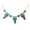 Victorian Style Czech Jade Matrix Glass Necklace | Vintage Peking Glass Necklace