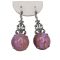 Vintage Czech Dragon's Breath Art Glass Drop Earrings  | Antique Style Mexican Opal and Goldstone Art Glass Dangle Earrings