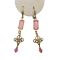 Vintage Pink Austrian Crystal Filigree Earrings  | Antique Style Pink Austrian Crystal Dangle Earrings